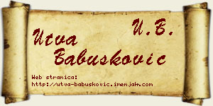 Utva Babušković vizit kartica